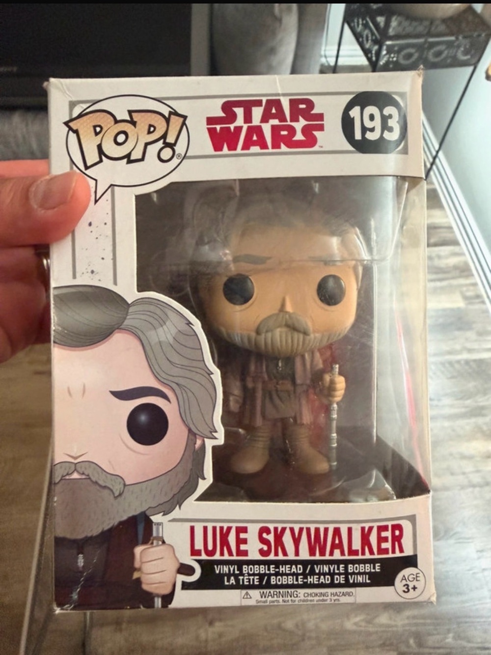 Funko Pop! Star Wars Luke Skywalker Figure - White, Brown, Gray